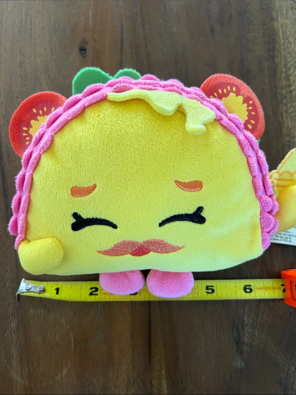 Shopkins Yellow Taco Plush with Pink Trim and Orange Details